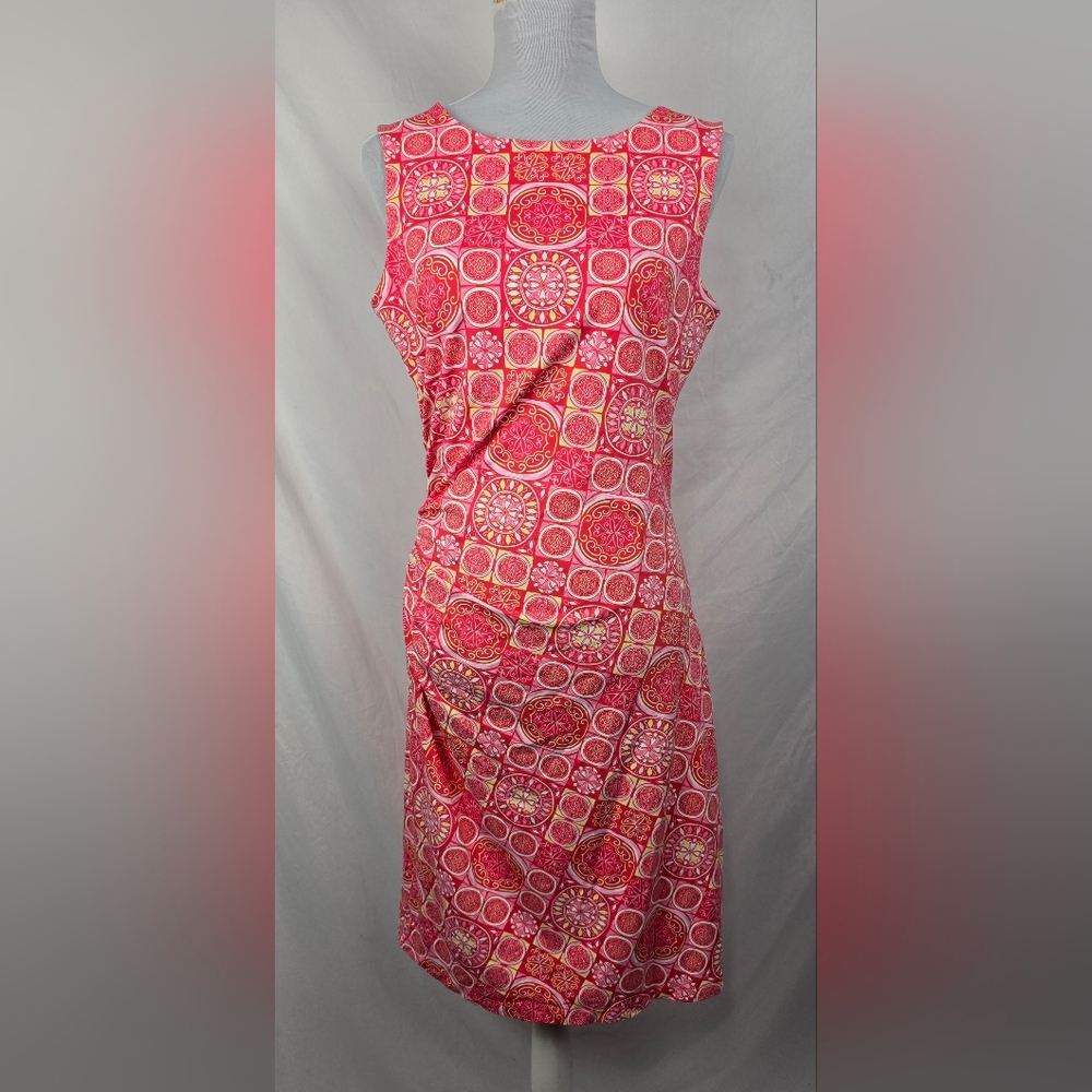 J. McLaughlin Sleeveless Sage Boho Cruise Beachy Artsy Midi Dress sz M NWT